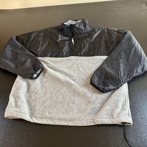 Cheetah Fleece Pullover Jacket 1/4 Zip Black‎ Gray Outdoors  Mens Extra Large